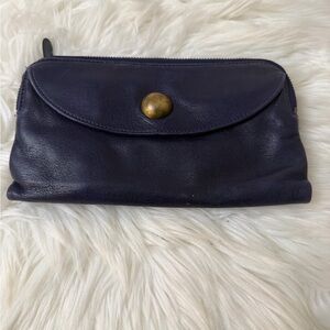 Latico Dark Blue Leather Clutch